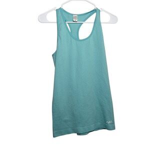 Ryka Tank Top Women's Medium Blue Round Neck Racerback Sleeveless Mesh